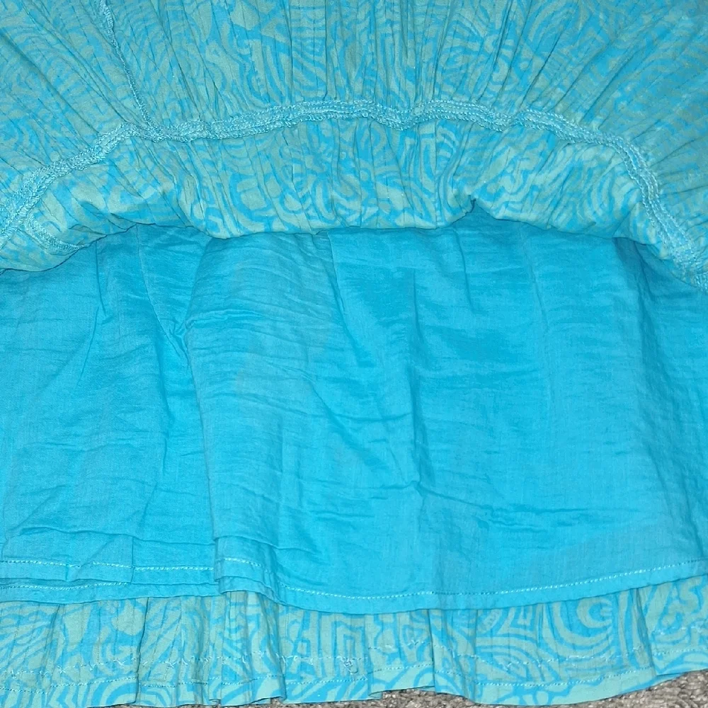 Tommy Jeans Turquoise Beaded Full Tiered Mini Skirt - L